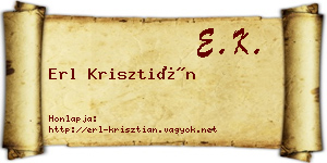 Erl Krisztián névjegykártya
