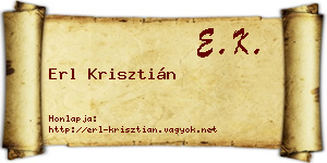 Erl Krisztián névjegykártya